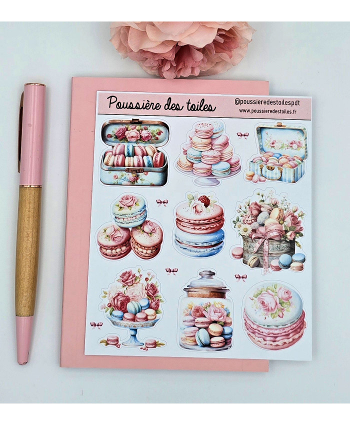 Réf 13 Feuille d’autocollants, Stickers pour Bullet Journal Gourmandises