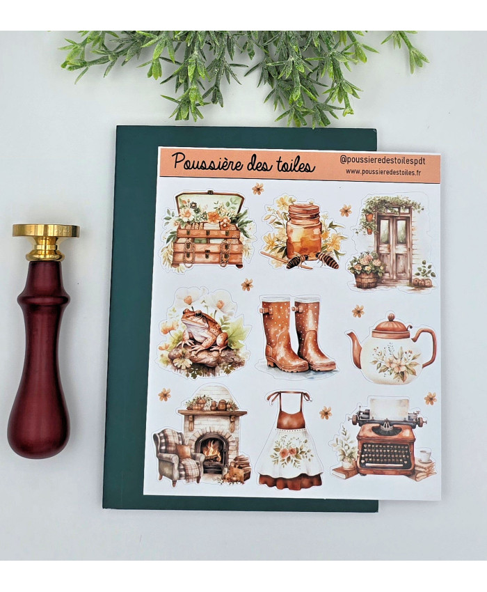 Réf 006 Feuille d’autocollants, Stickers pour Bullet Journal Automne