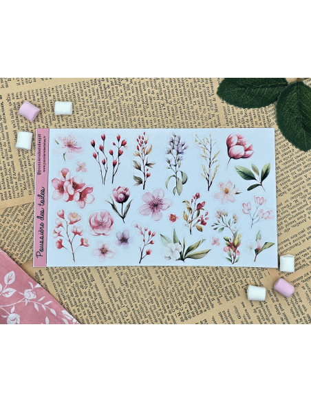 Feuille d’autocollants, Stickers pour Bullet Journal plantes