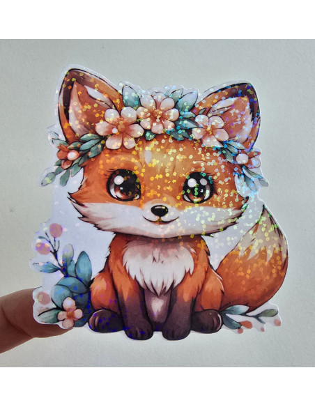 Stickers holographique Renard Kawaïï