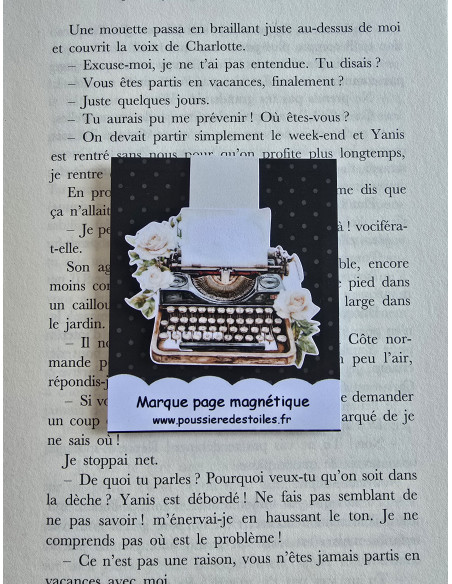 Marque page magnétique machine à écrire