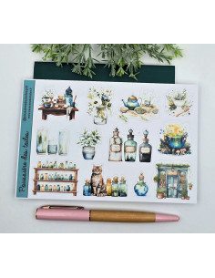 Feuille d’autocollants, Stickers pour Bullet Journal potion