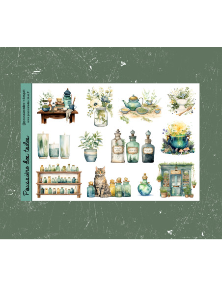 Feuille d’autocollants, Stickers pour Bullet Journal potion