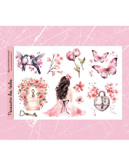 Feuille d’autocollants, Stickers pour Bullet Journal love