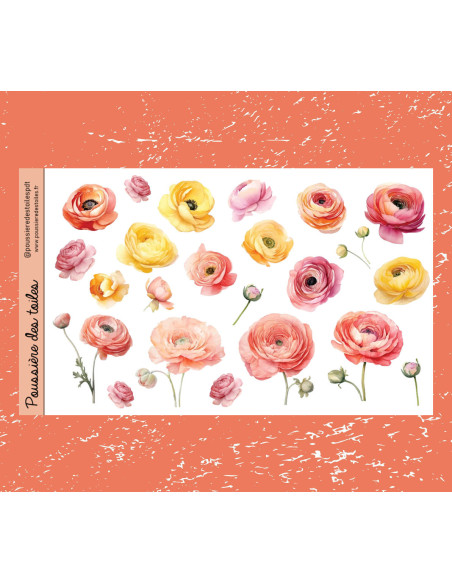 Feuille d’autocollants, Stickers pour Bullet Journal fleurs