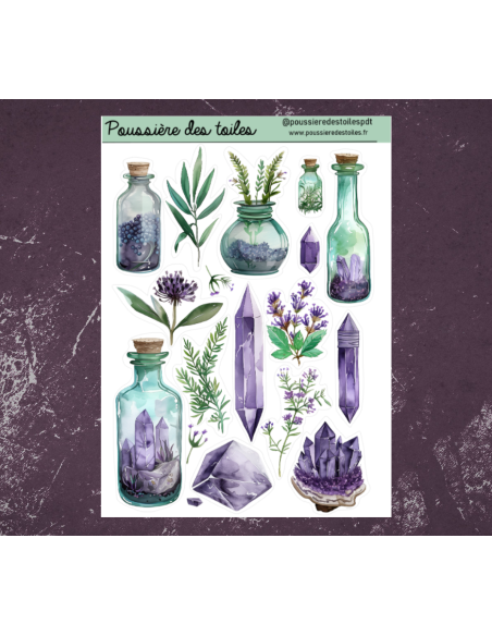 Feuille d’autocollants, Stickers pour Bullet Journal magie potion