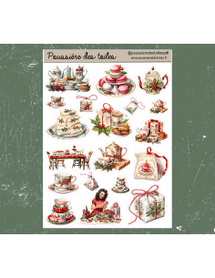 Feuille d’autocollants, Stickers pour Bullet Journal noël