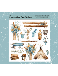 Feuille d’autocollants, Stickers pour Bullet Journal indien