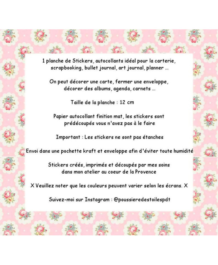 Réf 15 Feuille d’autocollants, Stickers pour Bullet Journal livres