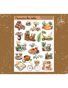 Feuille d’autocollants, Stickers pour Bullet Journal jardin