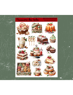 Réf 54 Feuille d’autocollants, Stickers pour Bullet Journal noel