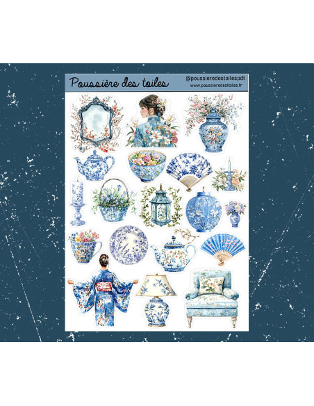 Réf 66 Feuille d’autocollants, Stickers pour Bullet Journal Asie