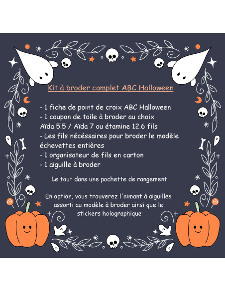 Kit à broder ABC Halloween en pré-commande