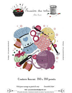 Grille point de croix : Couture kawaii Papier