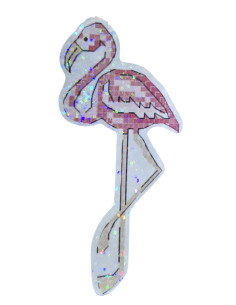Stickers holographique flamant rose