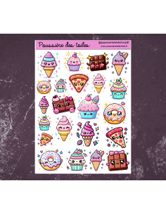 Réf 71 Feuille d’autocollants, Stickers pour Bullet Journal glace