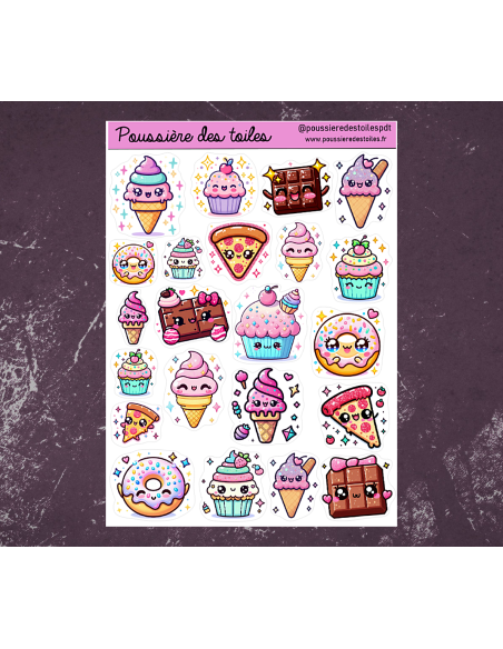 Réf 71 Feuille d’autocollants, Stickers pour Bullet Journal glace