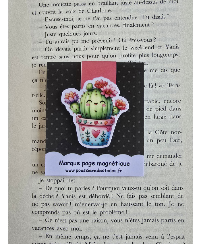 Marque page magnétique Cactus coeur