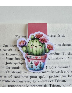 Marque page magnétique Cactus coeur
