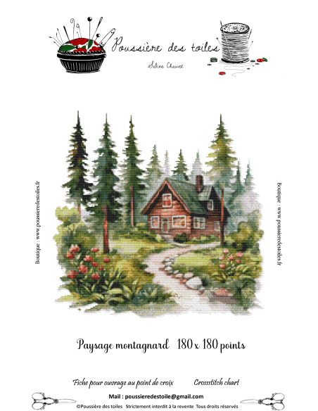Grille point de croix : Paysage montagnard  PDF