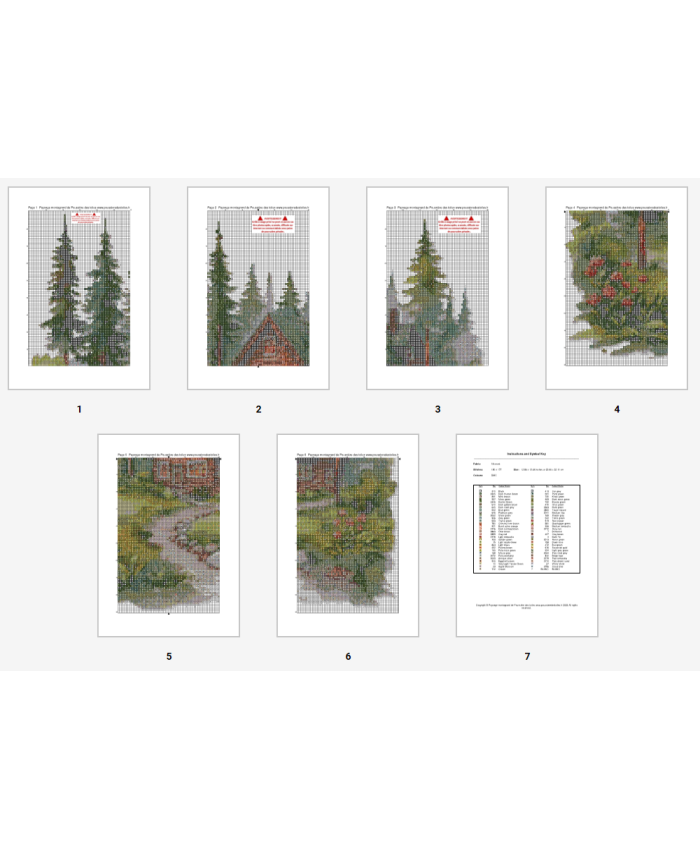 Grille point de croix : Paysage montagnard  PDF