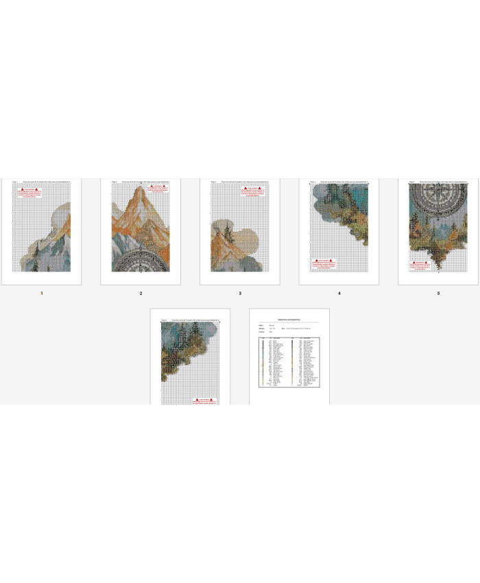 Grille point de croix : Rose des vents  PDF