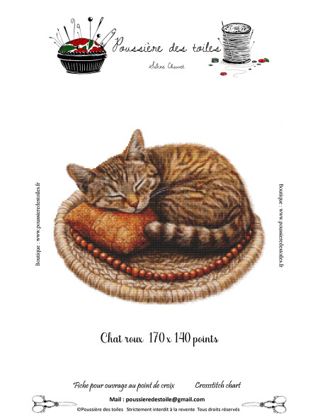 Grille point de croix : Chat roux PDF