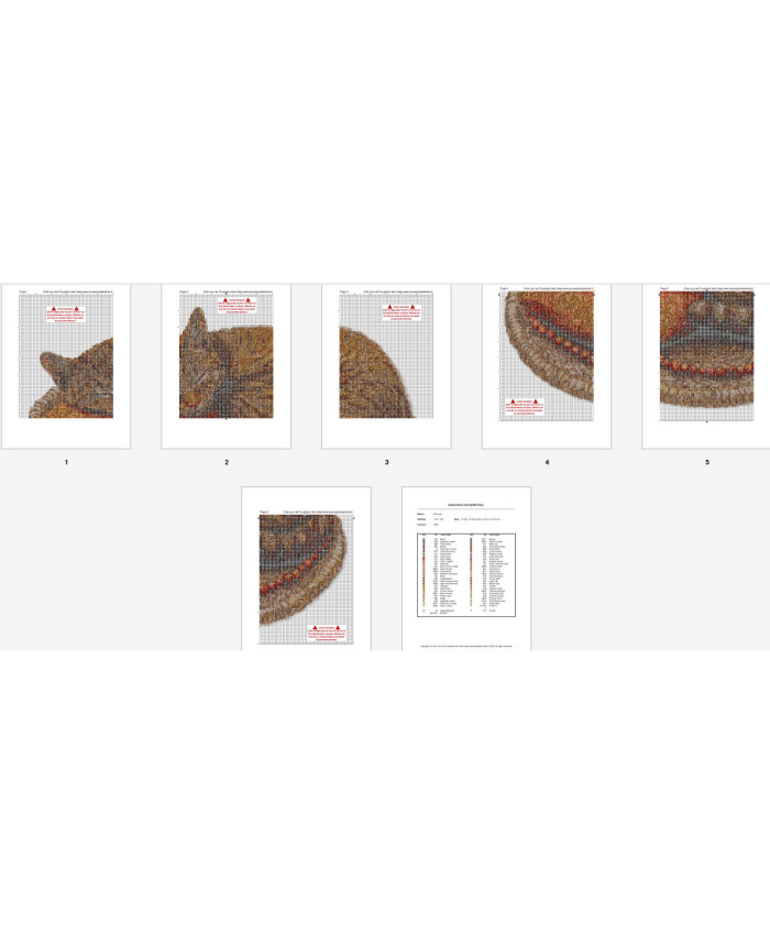 Grille point de croix : Chat roux PDF