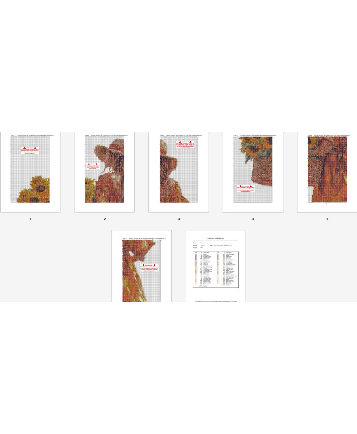 Grille point de croix : Femme tournesol PDF