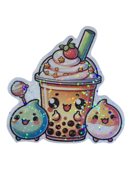 Stickers holographique jus de fruit