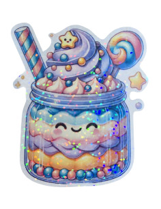 Stickers holographique pot de glace