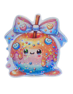 Stickers holographique pomme d'amour