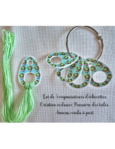 Lot de 5 organisateurs d'échevettes cactus coeur 2