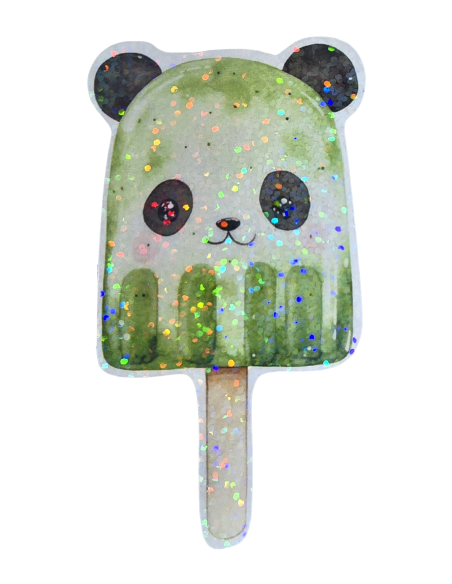 Stickers holographique glace panda