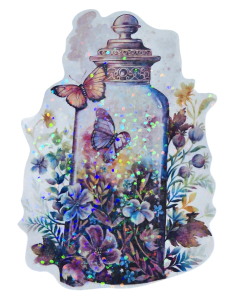 Stickers holographique cloche papillon