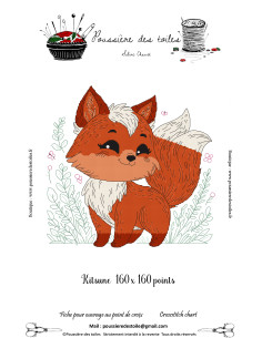 Grille point de croix : Kitsune Papier