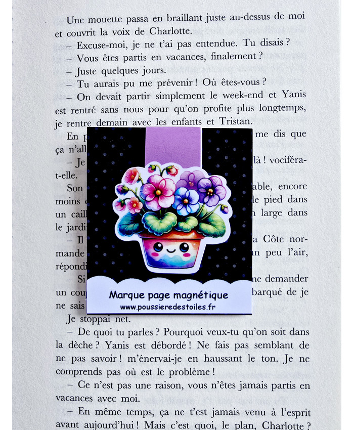 Marque page magnétique plante