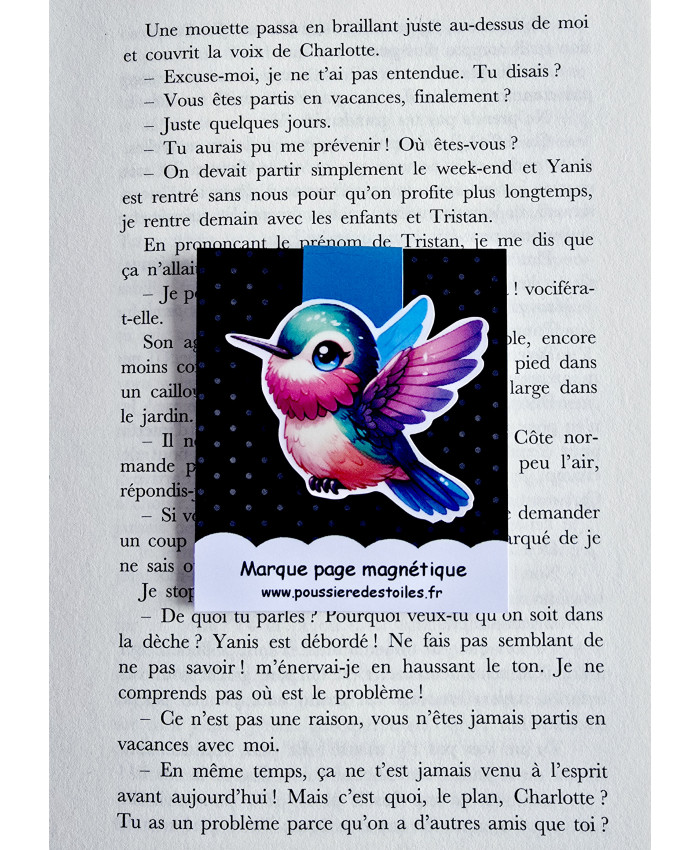 Marque page magnétique colibri