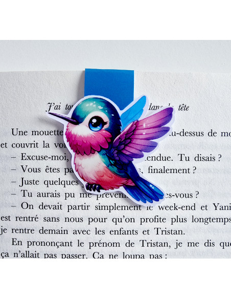Marque page magnétique colibri