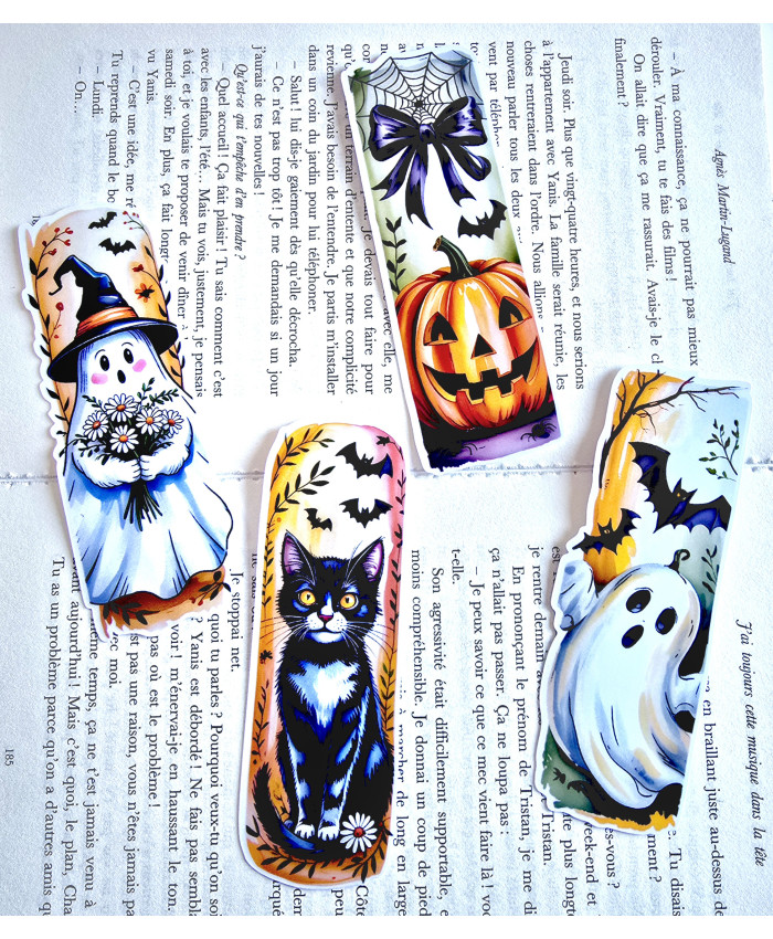 Lot de 4 Marque-pages halloween