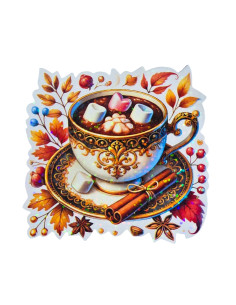 Stickers holographique tasse automne