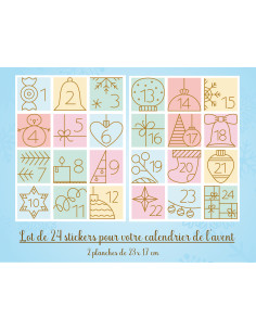 Lot de 24 stickers pour calendrier de l'avent