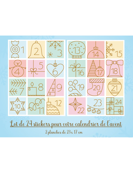 Lot de 24 stickers pour calendrier de l'avent