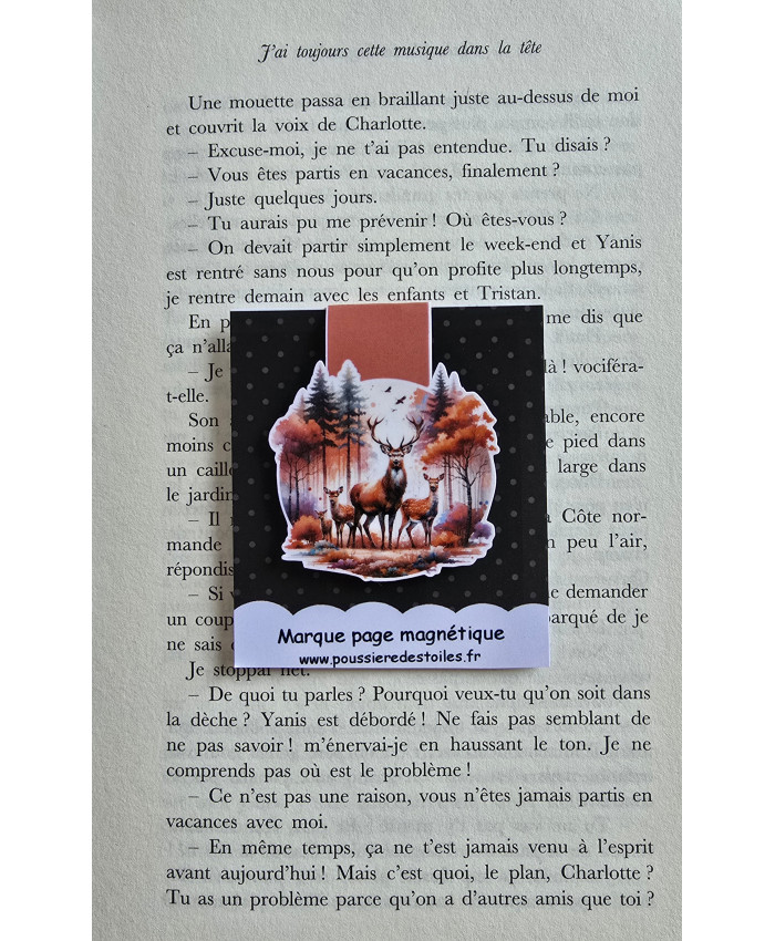 Marque page magnétique cerfs