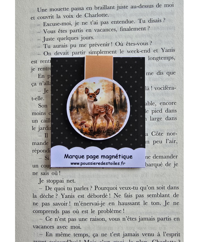 Marque page magnétique biche