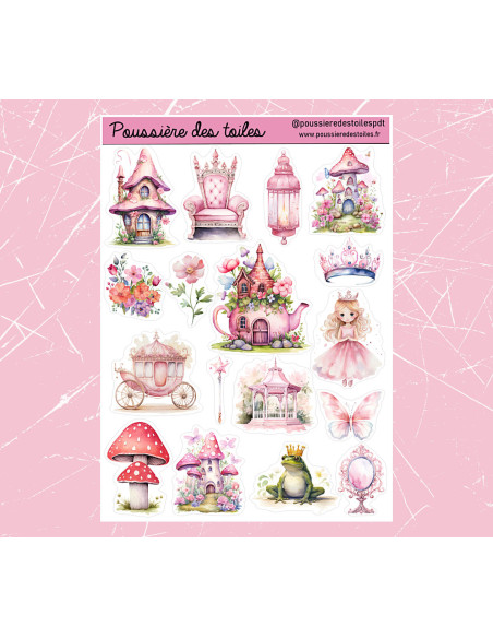 Réf 143 Feuille d’autocollants, Stickers pour Bullet Journal fairy