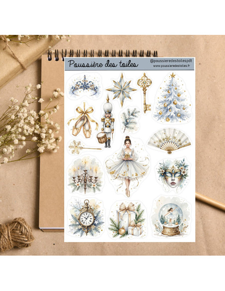 Réf 162 Feuille d’autocollants, Stickers pour Bullet Journal danseuse