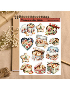 Réf 153 Feuille d’autocollants, Stickers pour Bullet Journal biscuits