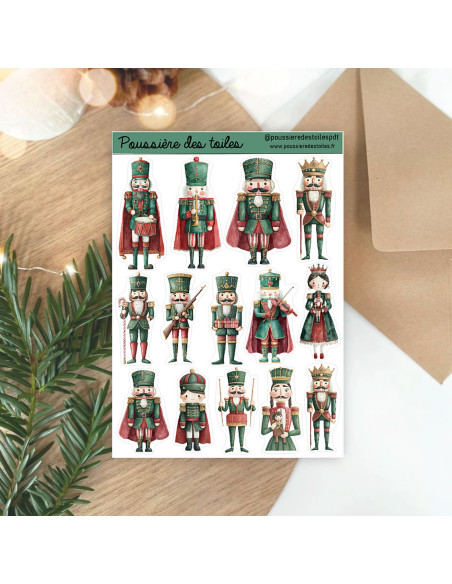 Réf 156 Feuille d’autocollants, Stickers pour Bullet Journal casse noisette