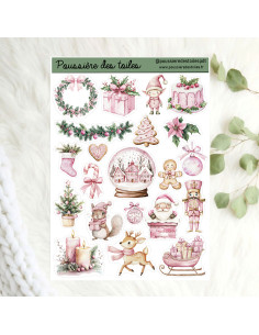 Réf 169 Feuille d’autocollants, Stickers pour Bullet Journal noel